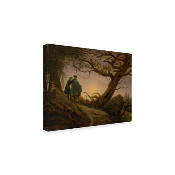 Caspar David Friedrich 'Two Men Contemplate The Moon' Canvas Art,18x24